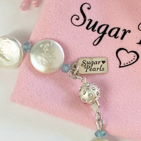 Freshwater Coin Pearl & Apatite Bracelet - Picture 4 of 5